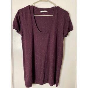 Zapa Paris Women's Plum Purple Metallic Sparkle Knit Top Size‎ 2
